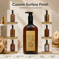 Bouteille de recharge PET 300 ml personnalisable avec pompe pour shampoing, huile corporelle, hydrolat, démaquillant – Cosmétique avec logo personnalisé estampé à chaud