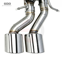 Silencieux d'échappement SDO Performance Axle compatible avec Mercedes Benz C63 AMG W204 6.2L 2008-2015, tuyau en acier inoxydable avec valve