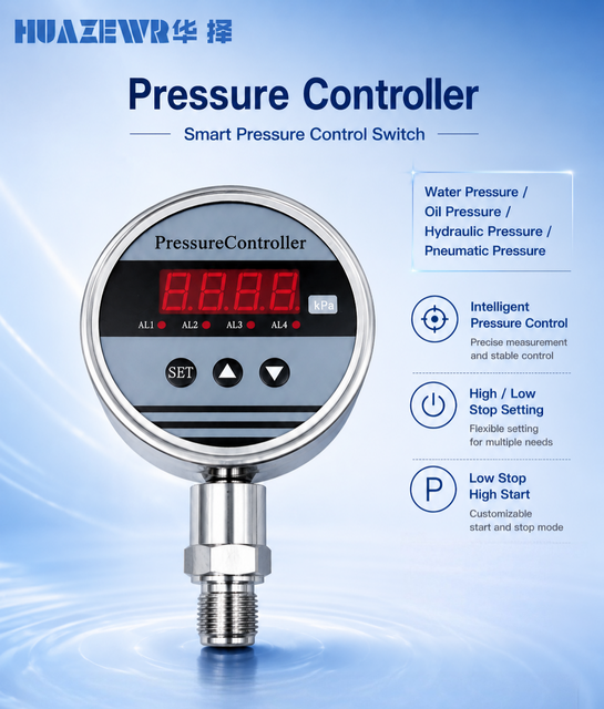 Intelligent Pressure Controller Electronic Digital Display Voltage Relay Output Alarm Switch signal  Water  and Oil Pressure