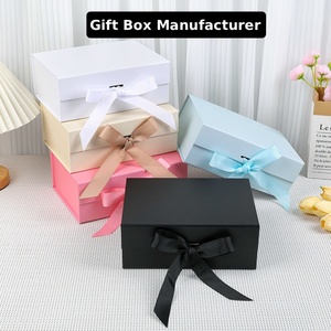 Folding <b>Magnetic</b> Luxury Black Box Hard Board <b>Material</b> Customized Birthday/Festival Gift Box Bulk Fast Delivery - Product Image 2