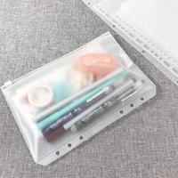 Doc — pochette de rangement pour documents A6 A5 A4 A7, multi-usage, classeur de poche à 6 trous, fermeture à glissière ample, sacs en feuille en PVC à fermeture éclair, dossier de rangement
