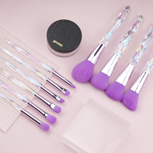 โลโก้ที่กําหนดเองขายส่งเครื่องสําอางเครื่องมือหรูหราอัญมณี Dazzle Handle 10 ชิ้นพลาสติกสีม่วง Handle แปรงแต่งหน้าชุดเครื่องมือความงาม - Product Image 1