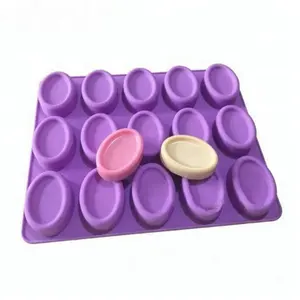 Purple Assorted Round 6-Cavity Soap Mold