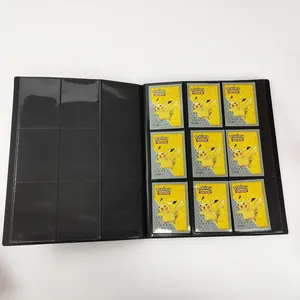 Cartão de negociação de pp, coletores de cartões, álbum com 360 bolsos, suporte de cartão de negociação de 9 bolsos (preto)