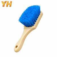 Brosse industrielle pour pneus et jantes, manche court, poils denses, outil de detailing automobile, tête en nylon anti-rayures, boucle de suspension pour garage