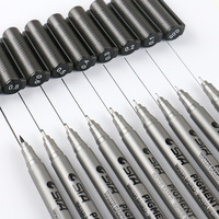 Senta — ensemble de stylos marqueurs d'eau pour Manga, 9 tailles, imperméable, ne se décolore pas, doublure Fine, noir, croquis, Manga
