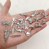 100pcs Wholesale Bulk Lots Jewelry Making Silver Charms, Mixed Tibetan Silver Alloy Charms Pendants, Assorted Pendants for DIY Bracelet Necklace