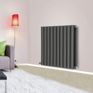 Radiatore a doppio pannello ovale antracite <span class=keywords><strong>valvole</strong></span> orizzontali in acciaio a risparmio energetico CE garanzia di 2 anni certificata <span class=keywords><strong>per</strong></span> sistemi HVAC - Product Image 1