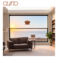 Fenêtres coulissantes automatiques verticales intelligentes OUNA au design moderne, en verre trempé et aluminium, avec levage électrique pour maisons