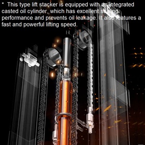 1ton 2ton nâng 1600 mét thủy lực tay <span class=keywords><strong>Stacker</strong></span> Heavy Duty khung thép Hướng dẫn sử dụng xe nâng <span class=keywords><strong>Pallet</strong></span> <span class=keywords><strong>Stacker</strong></span> - Product Image 2