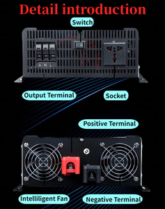 Convertisseur de courant MYAMi 12000W de puissance de pointe, 6KW, 24V 48V 60V 72V DC vers AC 220V 50Hz/60Hz, monophasé, double sortie, efficacité 90% pour voiture/camping-car - Product Image 3