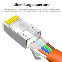 Conector RJ45 Cat7 de Pasaje Directo, Conector Blindado de Cristal de 1.5mm, Conector Modular CAT7 FTP Blindado 8P8C, 10 piezas/50 piezas/100 piezas