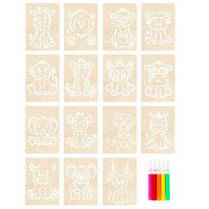 Papan Model Lukisan Kayu Berongga Kreatif CE CPC, Templat Gambar Hewan Kartun, Mainan Edukasi Kreatif Kayu - Product Image 5