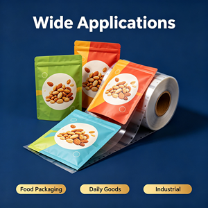 Gravure Printed Laminated Packaging Film Roll Metallized Foil Stock for Food <b>Wrap</b> OEM ODM - Product Image 6