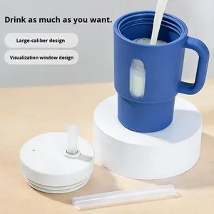 <span class=keywords><strong>Tasse</strong></span> d'apprentissage pour bébé en silicone personnalisée avec paille détachable, sans BPA, sans danger pour les aliments, portable pour les nourrissons de 0 à 12 mois - Product Image 3