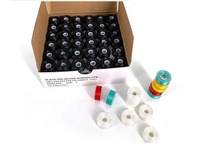 SJ WT25 Bobbin pra-luka 75D/2 filamen 100% poliester tanpa sisi ukuran L benang bordir Bobbin