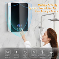 Chauffe-eau électrique sans réservoir 5500W, ensemble de douche instantanée portable avec écran tactile LED, réglable pour extérieur, camping-car, hôtel