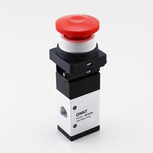 Válvula <span class=keywords><strong>de</strong></span> Control Neumática <span class=keywords><strong>de</strong></span> Aire <span class=keywords><strong>de</strong></span> 3 Vías y 2 Posiciones, Roja, MV322EB, 1/4 <span class=keywords><strong>de</strong></span> Pulgada, con Botón Redondo <span class=keywords><strong>de</strong></span> Presión y Bloqueo - Product Image 6