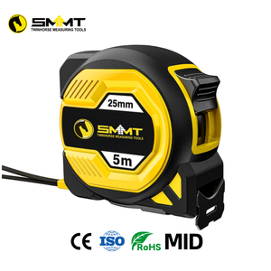 SMMT Nouvelle Ruban à mesurer métrique de 5 m avec lame large de 25 mm, double verrouillage, boîtier en ABS et caoutchouc, acier au carbone robuste - Product Image 1