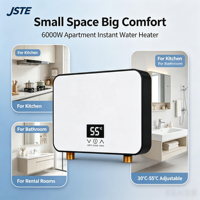 Chauffe-eau électrique instantané intelligent 6KW 220V pour salle de bain et cuisine, sous évier, sans réservoir, pour douche