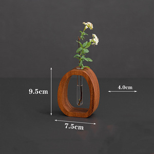 Vase à fleurs en <span class=keywords><strong>bois</strong></span> de noyer, haut de gamme, rétro, compact, décoratif, hydroponique, style chinois, arrangements floraux, pour bureau - Product Image 6