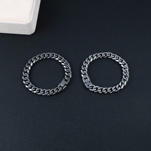 Pulsera Cubana de Acero de Titanio para Hombre, Hexagonal, 17cm 19cm 21cm 23cm, Plateada, Retro, CE618 - Product Image 3