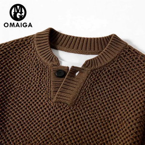 Pull en laine et viscose pour homme OMG Perry Burry Winter 200g, uni, respirant, anti-humidité, tricoté, logo sur le devant - Product Image 3