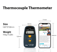 MS6500 Thermomètre à thermocouple numérique de type K avec capteur de surface haute température coudé 700 ℃ Plage de mesure Compteur HVAC