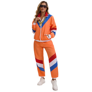Survêtement Femme Rayé Orange Bleu Rouge Style Vintage Léger Décontracté pour Fête et Spectacle S-XXL - Product Image 2