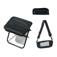 Tabouret pliant portable d'extérieur avec poignée de transport, petit banc en tissu Oxford pour la pêche, chaise entièrement pliable pour le camping, chaise escamotable pour file d'attente