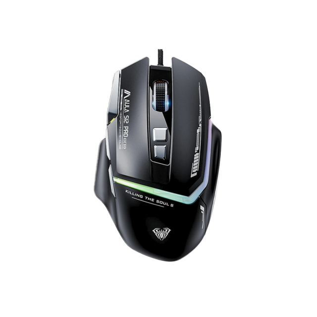 RGB Wired USB Gaming Mouse 8-Keys Programmable 12800DPI Rainbow Backlight Right-handed for PC Gamers-Wholesale