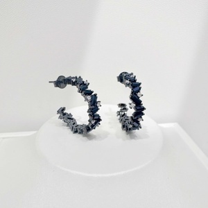 wholesale plata 925 sterling silver black zircon trendy <b>earring</b> Party classic ladies geometric rhinestone <b>fine</b> <b>stud</b> <b>earrings</b> - Product Image 1