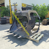 Ember layar putar Mini, 1.5 Ton-5, 5 Ton, ekskavator batu tanah, Penyaring, ember layar putar untuk taman botani