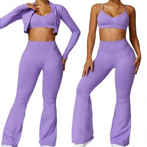 Leggings grande taille 2024, soutien-gorge de sport, vêtements de yoga, pantalons de sport, tenue d'entraînement, crop top pour femme, vêtements de sport ajustés, sans couture, séchage rapide, extensibles dans quatre directions - Product Image 4