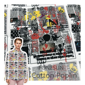 Trọng lượng trung bình báo in kỹ thuật số vải với lá đóng dấu cho váy thời trang - Product Image 1