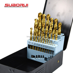 SUBIRUI فولاذ عالي السرعة HSS M2 338 توي التيتانيوم 25 طقم HSS للحفر المعدني من الفولاذ المقاوم للصدأ - Product Image 1