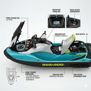 Nouveau 2026 – BRP Sea-Doo GTI SE 170 CV 4 temps, atmosphérique, pour <span class=keywords><strong>un</strong></span> confort et une commodité accrus lors <span class=keywords><strong>de</strong></span> journées <span class=keywords><strong>de</strong></span> plaisir en <span class=keywords><strong>famille</strong></span> - Product Image 6