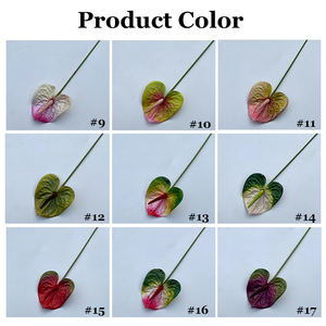 Toptan yapay kalp şeklinde yeşil kırmızı anthuplant bitki gerçek dokunmatik 3D baskılı çiçekler anneler günü paskalya ev düğün için - Product Image 6