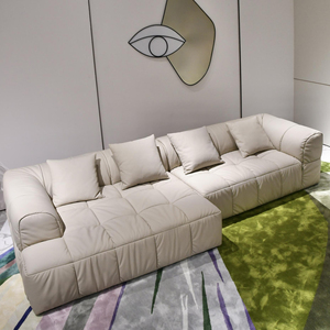 Muebles Modernos para Sala de Estar, Sofá Seccional, Sofá de Dos Plazas, Sofá de Tela Blanca - Product Image 2