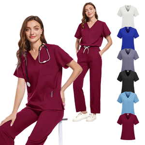 Uniforme chirurgical extensible Spandex Polyester vêtements de travail maternité gris anatomie Anti-rides toutes tailles femmes hommes Salon uniformes - Product Image 1