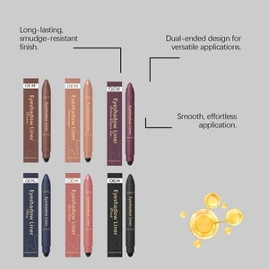 Crayon pour les yeux deux en un, imperméable, résistant à la sueur, résistant aux taches, application lisse, maquillage pour les yeux à haute teneur en pigments, longue durée - Product Image 5