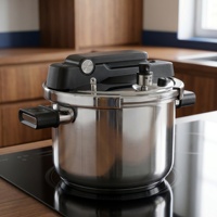 Casserole à pression écologique en acier inoxydable, grande capacité 4-8L, compatible gaz et induction, avec couvercle en acier inoxydable