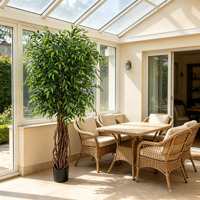Arbre artificiel à feuilles vertes, tronc torsadé naturel, plante à feuillage artificiel, résistant aux UV, écologique, pour intérieur, maison, bureau, hôtel