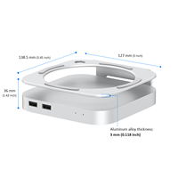 Docking Station Mac Mini M6 M4 Pro USB4 40Gbps, Enclosure SSD M.2 NVMe, Hub USB-A, Jack Audio 3.5mm, Kompatibel dengan Thunderbolt 4 & 5