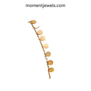 Adjustable Gold Stretch Charm Bracelet <b>Titanium</b> Steel Minimalist Waterproof Non Tarnish Elastic Daily Wear Jewelry - Product Image 3