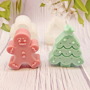 Moldes de Silicona de Grado Alimenticio para Jabón y Velas Navideños, Diseño Moderno y Fácil de Desmoldar, con Formas de Árbol de Navidad, Hombre de Jengibre y Reno, Aptos para <span class=keywords><strong>Lavavajillas</strong></span> - Product Image 6