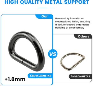Pack Heavy Duty Metal D Ring Inch Inside Diameter Mm Thickness For Key <b>Chain</b> <b>Dog</b> <b>Collars</b> Webbing Buckle - Product Image 3