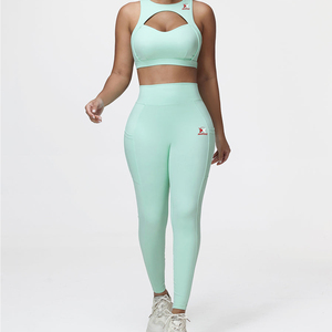 Ensemble soutien-gorge de sport et leggings pour femmes, style tendance, faible MOQ, vente directe d'usine, ensemble de yoga fitness pour femmes, best-seller - Product Image 4