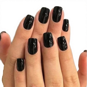 Modelones - Juego de 32 Uñas Postizas Acrílicas Negras con Adhesivo y Lima, 16 Tamaños - Product Image 3