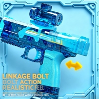 Pistolet à eau électrique, jouet d'été pour la plage, les sports de plein air, les fêtes, pistolet à eau électrique miniature puissant en plastique vert transparent, léger
